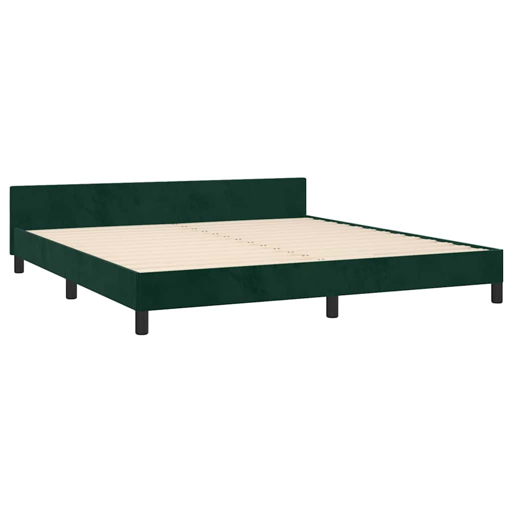Bed Frame without Mattress Dark Green 160 x 200 cm Velvet