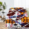 ball sports Theme Printed Blanket - Perfect for Couch, Bed, Travel & Outdoor Use | Machine Washable, Cozy & Durable.