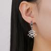 Teamer Elegant Lotus Flower Hollow Dangle Earrings Stainless Steel Amulet Yoga Buddhism Jewelry Birthday Gift for Women Girls