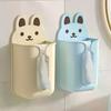 Cute Rabbit Shaped Adhesive Tissue Holder With Easy No Drill Install Large Capacity Perfect For Kitchen Bathroom Use