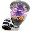 Autoland Underwater Flower Handle Spinner Car Steering Spinner Knob Real Orchid Flower Artwork Purple