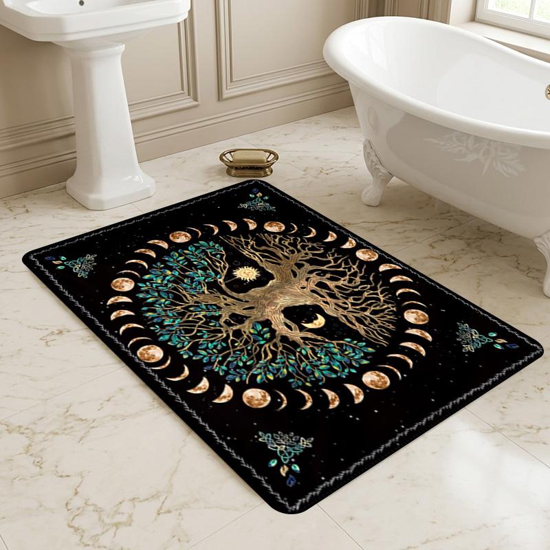 Moon Tree Living Room Nonslip Area Rug Soft Carpet For Bedroom Game Playroom Sofa Office Home Decor Doormat Christmas Gift C9301125