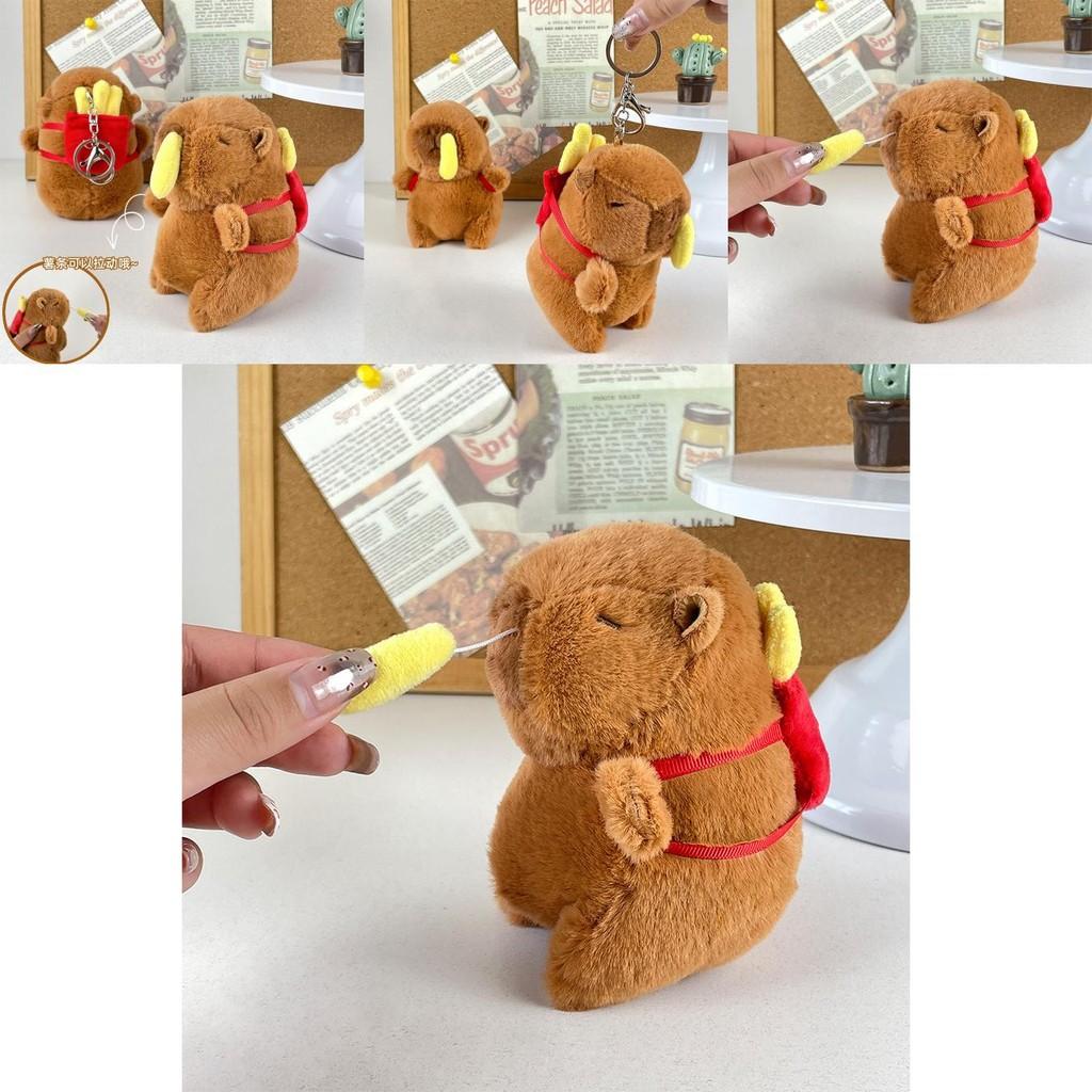 Capybara Cute Creative French Fries Plush Keychain Adorable Backpack Toy Kids For