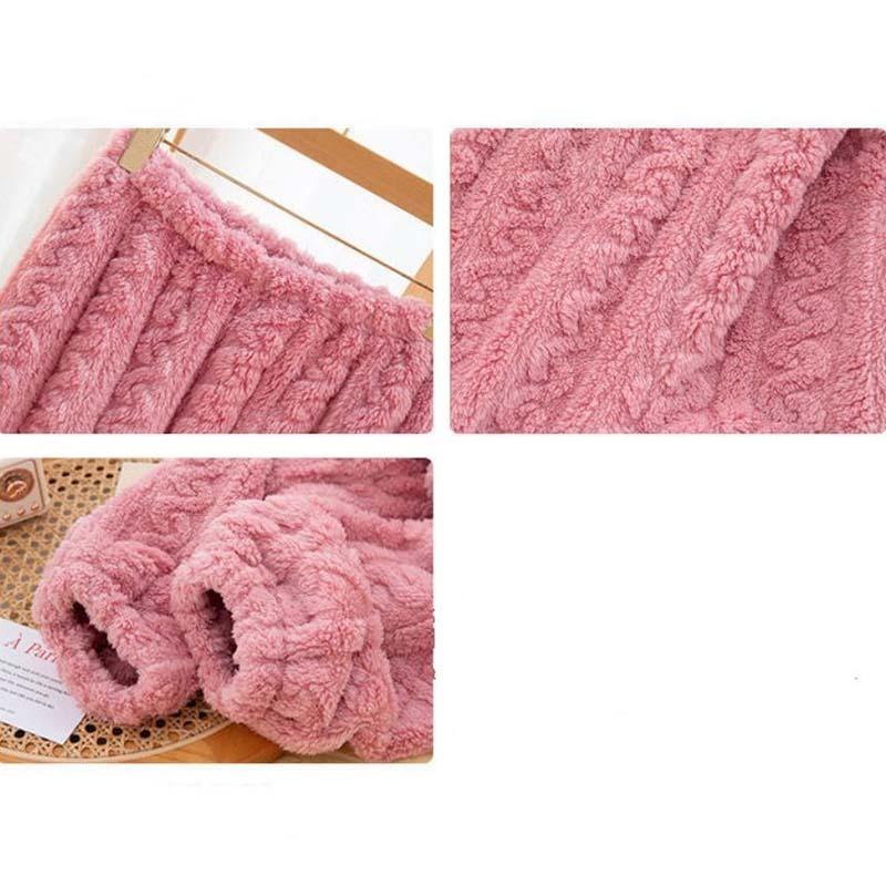 Женский осенний однотонный теплый утолщенный бархатный пижамный костюм — фото 9