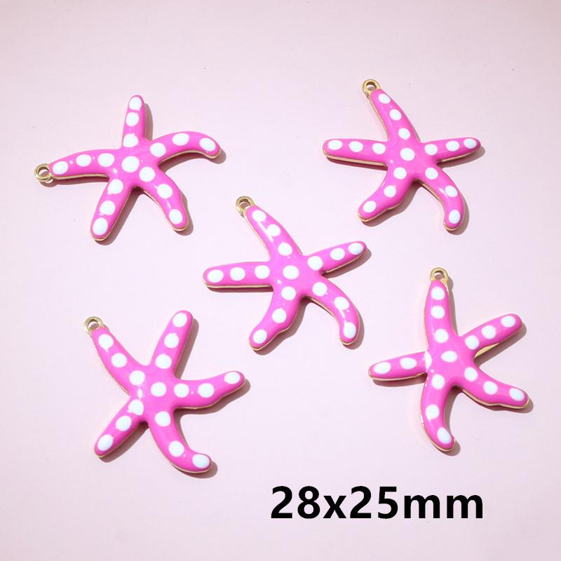 10pcs 2-Sizes Stainless Steel Starfish Charms Pendant Enamel DIY Jewelry Making Accessories Findings Bracelet Necklace Earrings