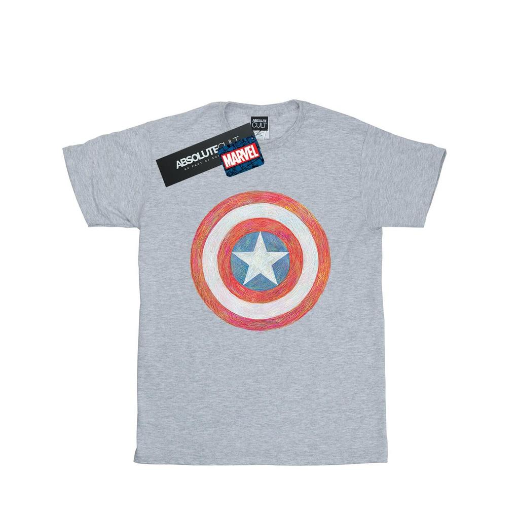 Marvel Mens Captain America Sketched Shield T-Shirt