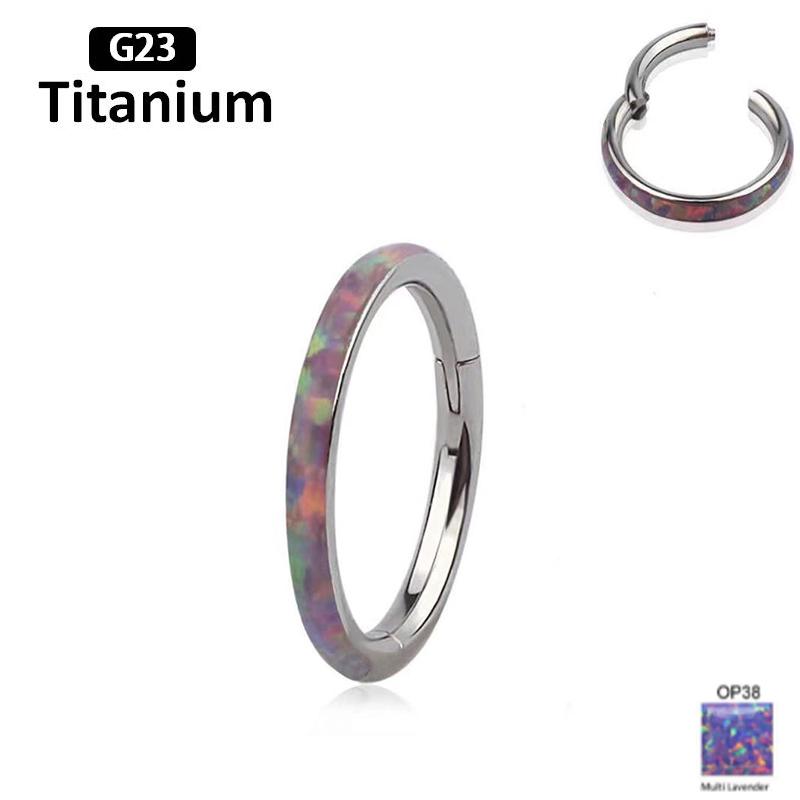 G23 Titan Opal Stein Hohe Segmentringe Offen Kleine Nasen Septum Clicker Ohrringe Tragus Helix Piercing Körperschmuck Ring Stecker
