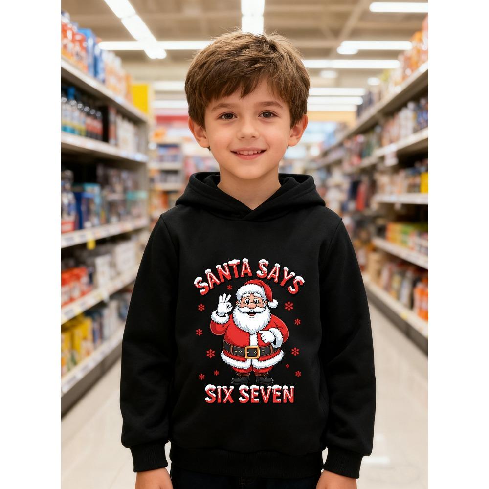 New Christmas Hoodie, SIX SEVEN Print Pullover for Teens Kids Boys Girls, Winter Fall Sweatshirt