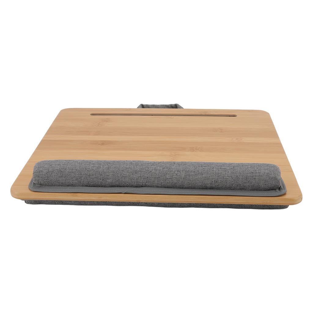 Laptop Table Multifunction Bamboo Lap Desk Bed Tray with Cushion for Rding Writing Playing