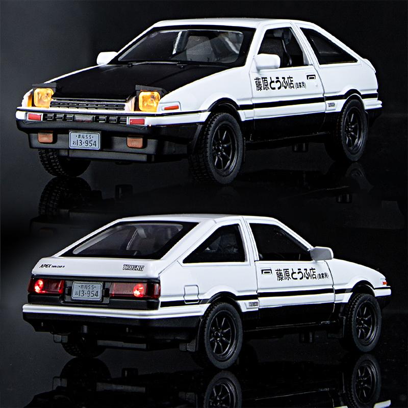 1:32 Ae86 Metalllegierung Spielzeugauto Diecasts Fahrzeuge Dekoration Modell Miniaturmaßstab Sammeln Geschenk Kinder Junge Rückzieher Geräusch Licht