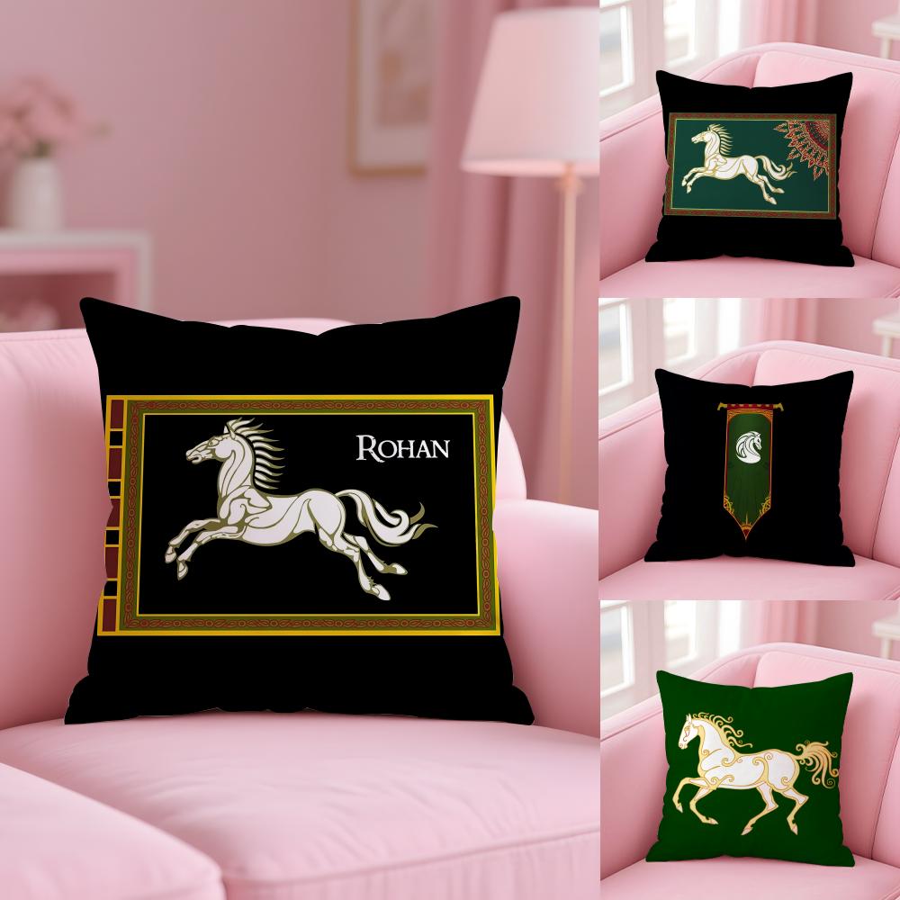 Kingdom Of Rohan Funny Cushion Cover Plush Fabric Soft Double-Sided Printed Invisible Zipper Sofa Pillow Case Home Decor