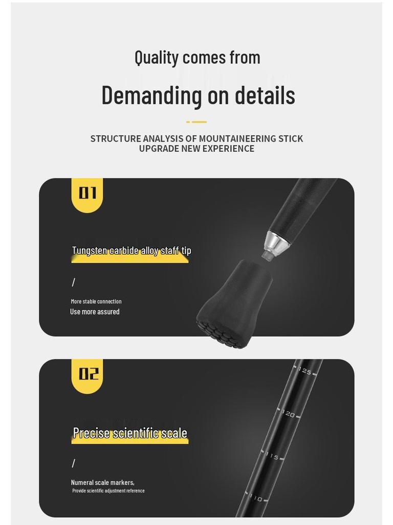 Genuine Abu Dah Ultralight 7075 Trekking Poles with External Lock for Hiking