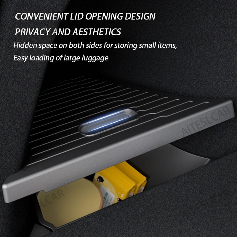 Trunk Organizer For New Tesla Model Y Juniper Launch Refresh 2025 Rear Trunk Storage Bins Side Box Organiser TPE Accessories