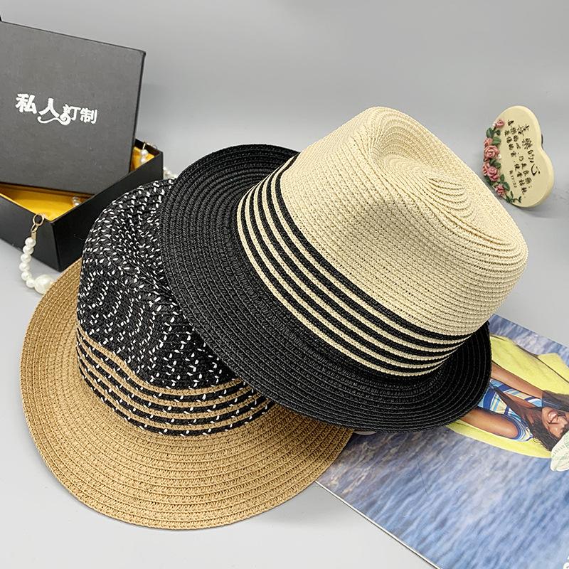 2021 Parent-Child Adjustable Short Brim Sunshade Summer Straw Hat Top Hat Beach Hat