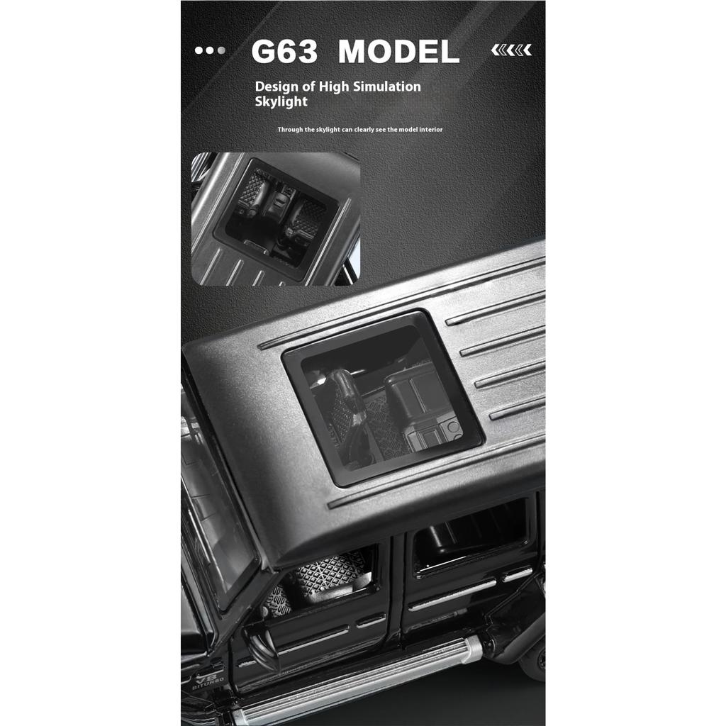 1/32 Alloy Benz G63 Model Car, Simulated Sound and Light, Strong Return Force, Simulated Large Skylight, Christmas/birthday Gift