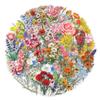 60 INS Ink and Flower Stickers Pack Waterproof Transparent PET Flower Material Decorative Guitar Notebook