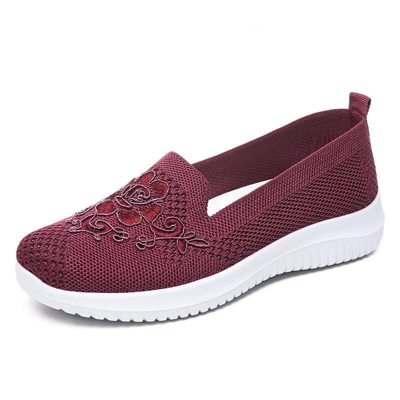 Schuhe Damen neue Stoffschuhe bestickte Schuhe flache Pedale Damenschuhe atmungsaktiv und bequem