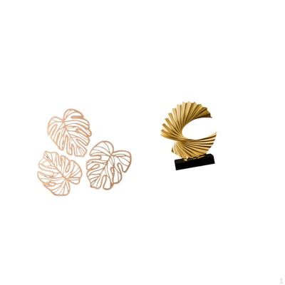 Tropical Palm Leaves Wood Wall Decor And Wave Resin Sculpture Creative Abstract Artwork for Bedroom