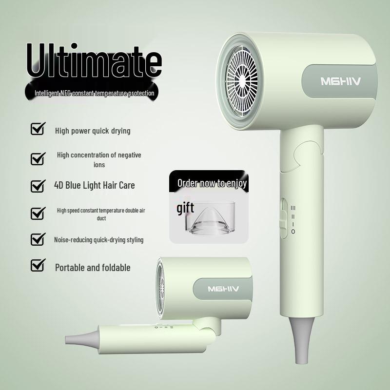 High Power Blue Light Negative Ion Hair Dryer with Strong Wind