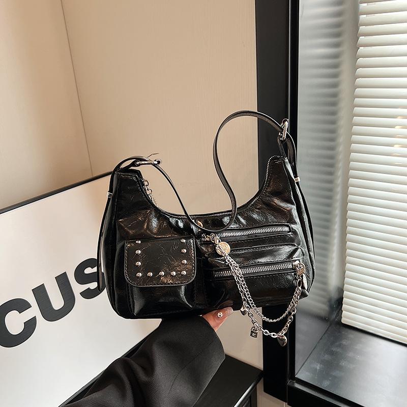 Large Capacity Bag Women's New Solid Color Versatile Commuter Shoulder Bag