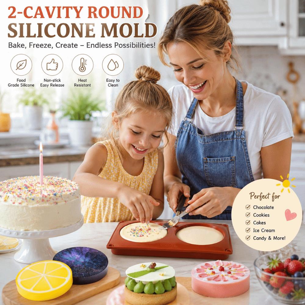Large Silicone Baking Mold DIY Chocolate Cookie Cake Mold Round Silicone Mold Homemade Soap