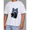 Wolf Graphic T Shirt White Wolf Paw Print Design for Casual Wear