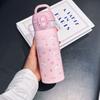Cartoon Stainless Steel Straw Thermos Cup Outdoor Portable with Handle Portable Water Cup Creative Children's Bouncing Cup