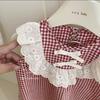 Summer Girls Red Plaid Sleeveless Vest Dress Cute Princess Baby Toddler Dress