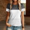 Summer Fashion Diagonal Stripe 3D Printed T-shirt Women Street Casual Harajuku T-shirt Women Round Neck T-shirt Tops Clothing