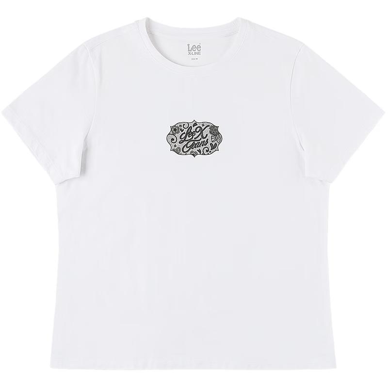 Lee Women s Lace Print Round Neck T-shirt M