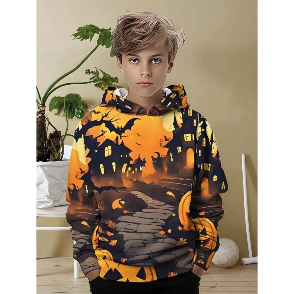 Latest Halloween Series New Pumpkin Head Hoodie 3D Print Autumn Pullover Casual Comfortable Sports Parent-Children's Clothing
