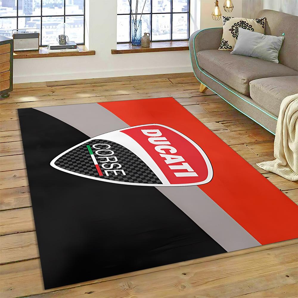 3D Rennmotorrad Schild Teppich für Wohnzimmer Schlafzimmer Zuhause Sofa Dekoration, Kinder Spiel Rutschfeste Bodenmatte Weihnachtsgeschenk