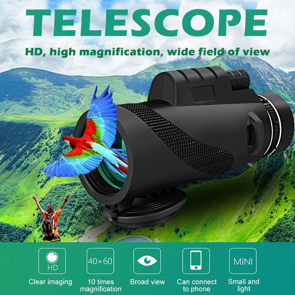Monocular Telescope 40X60 High Power HD Monocular Telescope with Smartphone Holder and Tripod