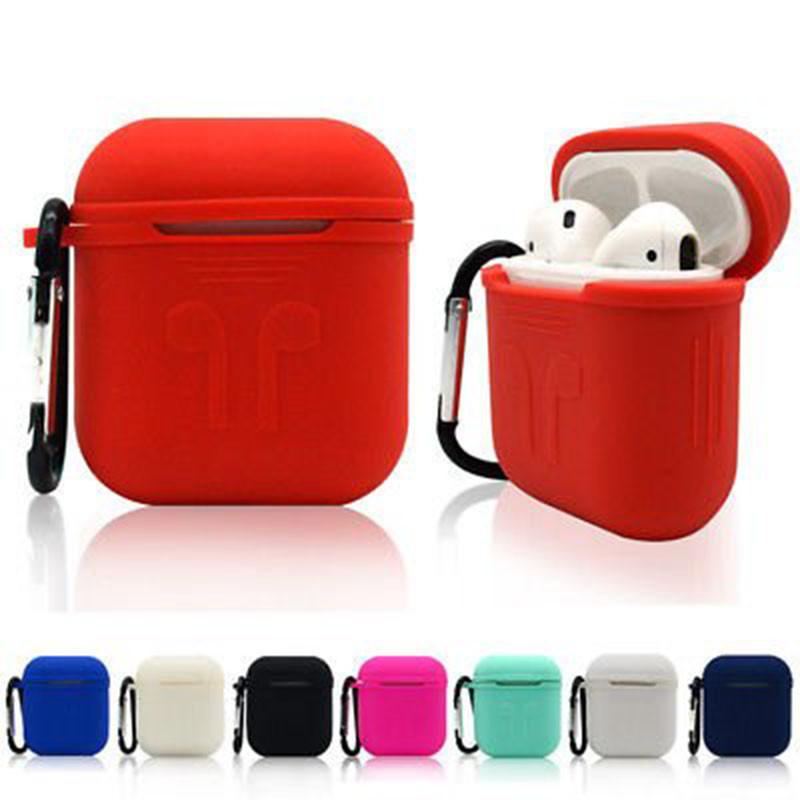 Airpods Protective Case Set Silicone Flip Style Trendy Solid Color