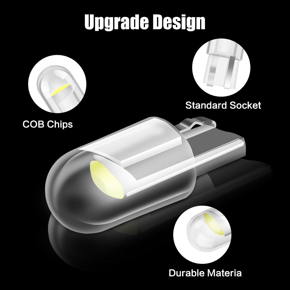 10Pcs T10 W5W LED Bulb WY5W 168 194 LED Car Interior Dome Lights Wedge Parking License Plate Lamp Auto 12V White Red Yellow Blue Dome Lights 6