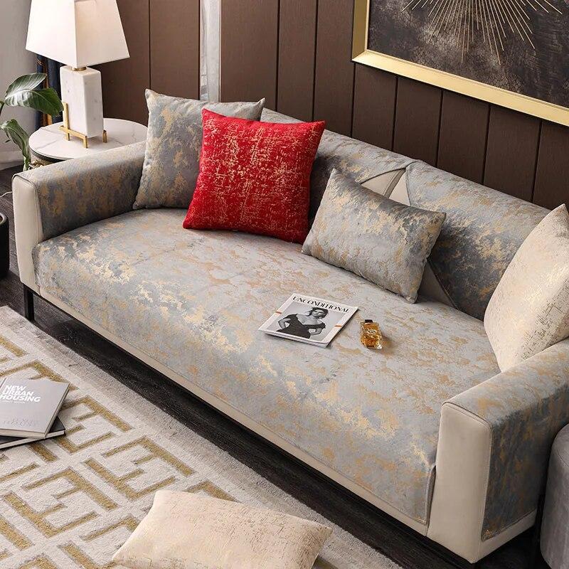 Luxuriöses, rutschfestes Sofakissen, vier Jahreszeiten, universell, verdickt, Eckcouchbezüge für Wohnzimmer, Möbelbezug, Rückenlehne, Handtuch
