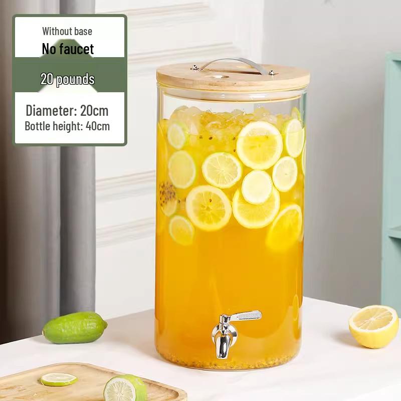 Glass Beverage Dispenser: High-Temperature Resistant Lemonade, Tea, and Juice Container