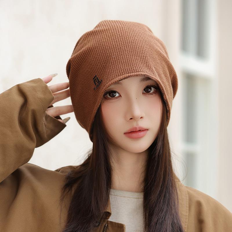 Double-sided Warm Knitted Wool Hat Autumn and Winter New Hat Women's Windproof Casual Stacking Hat