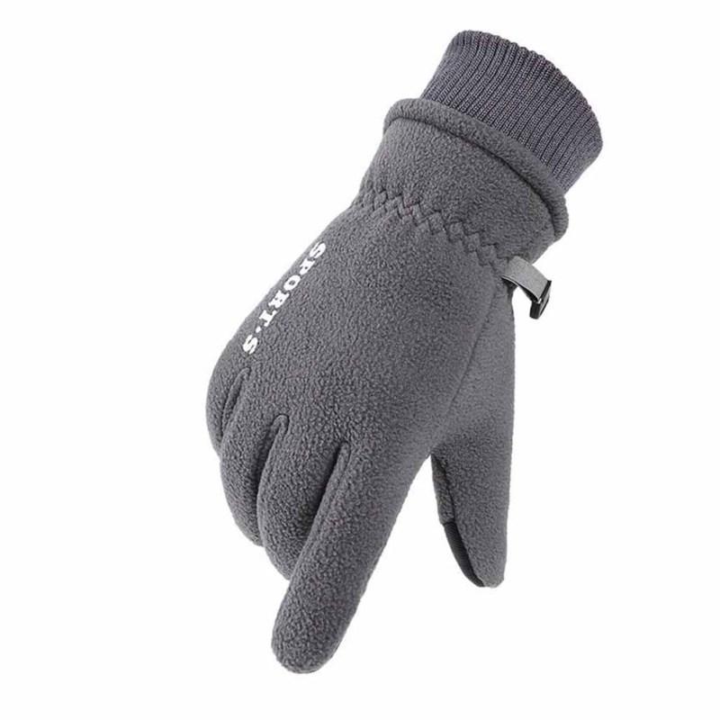 Men Winter Fleece Lined Gloves Waterproof Non-slip Warm Touch Screen Gloves For Outdoor Sports