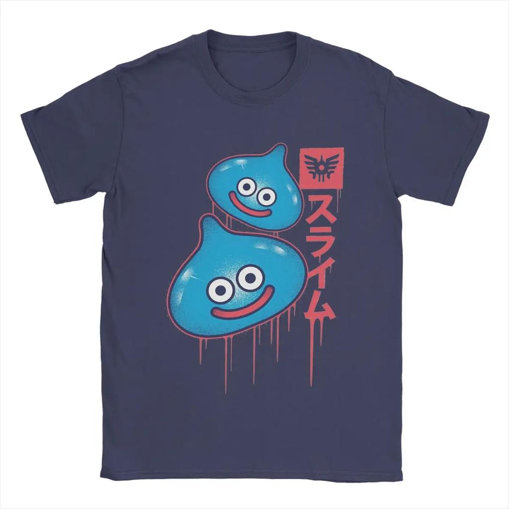 Dragon Quest Slime T-Shirts for Men Funny Cotton Tee Shirt Round Neck Short Sleeve T Shirts Plus Size Clothes