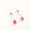 Natural Pink Tourmaline Gemstone 925 Stamped Silver Jewelry Handmade Earrings 2" EE-156-5