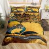 Ginkgo Leaves King Queen Duvet Cover Black Golden Ginkgo Biloba Leaf Bedding Set Botanical Quilt Cover Polyester Comforter Cover