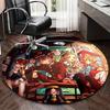 1pc Anime Cartoon Design Round Carpet  Office Chair Mat, NonSlip Rug for Home Decor, Living Room
