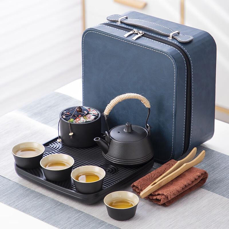 Outdoor Black Pottery Kung Fu Travel Tea Set