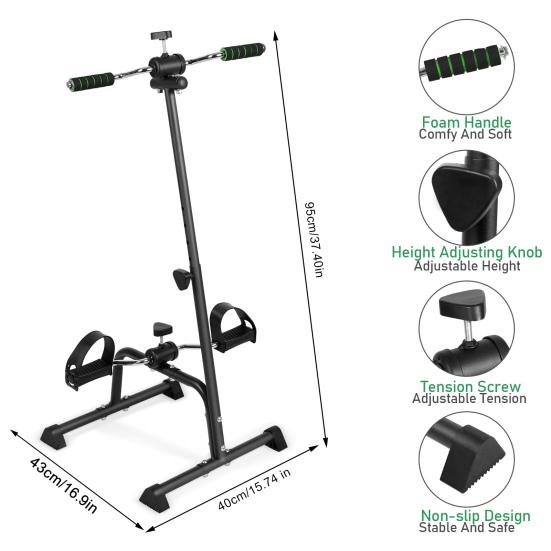 Senioren Heimtrainer Pedaltrainer Fahrrad Hand Arm Bein Knie Pedaltrainer Verstellbares Fitnessgerät für Senioren Ältere Heim-Pedalheimtrainer