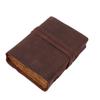 Leather Writing Notebook with Belt Lock Antique Paper Dairie with Key