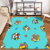 Colorful Cube Puzzle Pattern Rug Non-slip Rug Suitable for Living Room and Bedroom Sofas.
