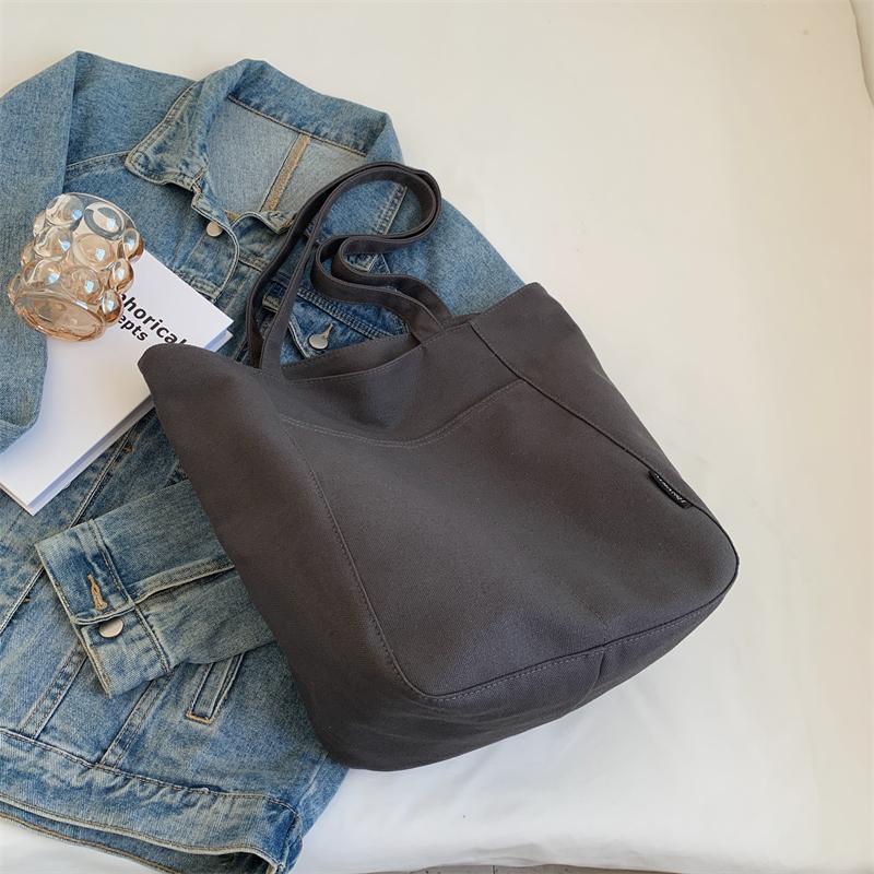 2026 Women's Large Capacity Canvas Tote Bag - Versatile Single Shoulder Bag for Autumn/Winter Commute and College.