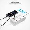 XUNDD XDCH-128 Universal USB Power Strip 7 in 1 PD 20W Fast Charging Station, 3 AC + 3 USB-A + 1 Type-C