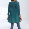 Damenmode Lässig Dreiviertelärmel Lang Blumenmuster Rundhals Oberteil